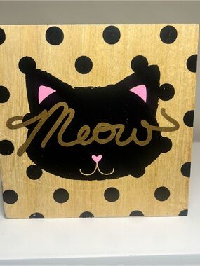 Black Cat Meow Home Office Decor